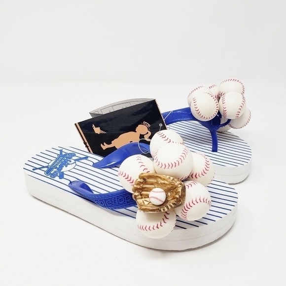 BUBBLEFLOP Baseball flip flop sandal NWT - Picture 2 of 7